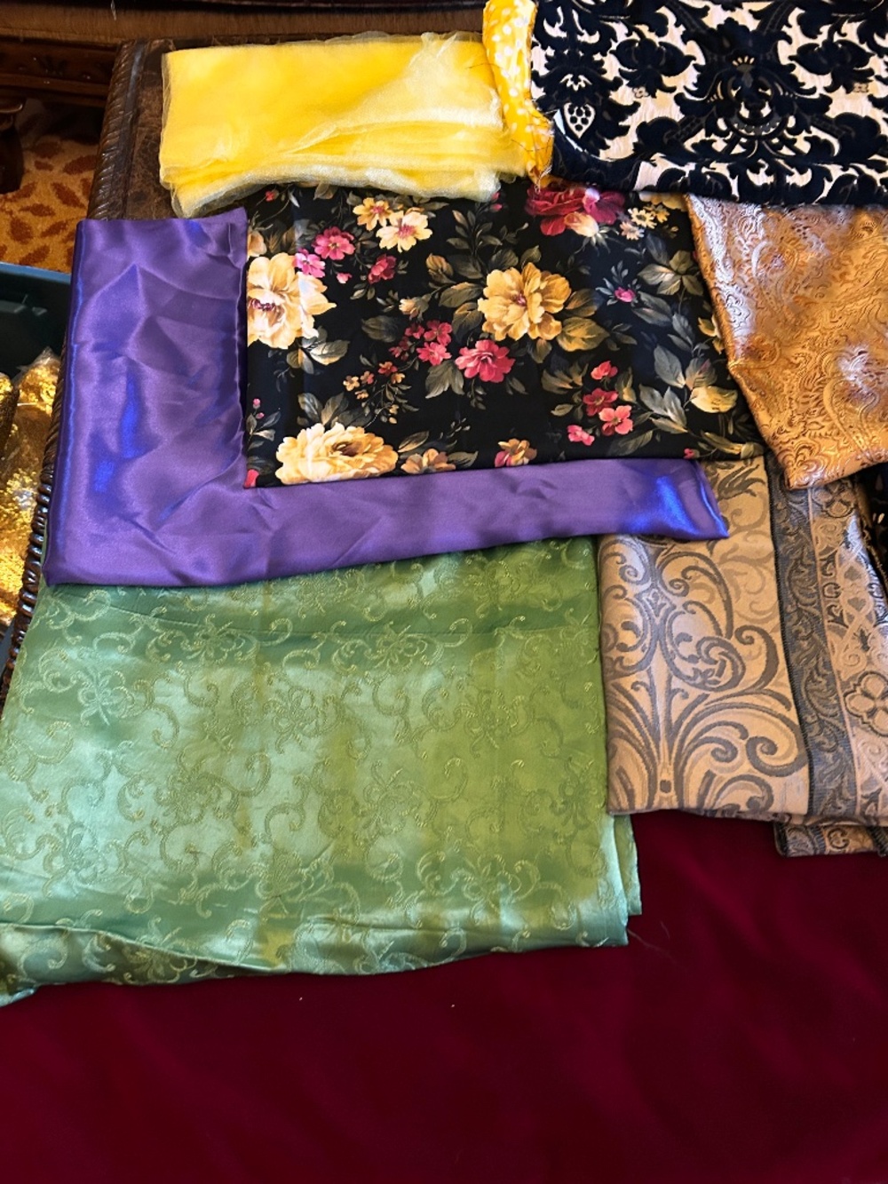Fabric pieces inches to yards . Costumes, upholstery, drapery. Craft lot!